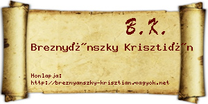 Breznyánszky Krisztián névjegykártya